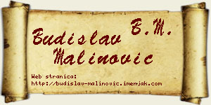 Budislav Malinović vizit kartica